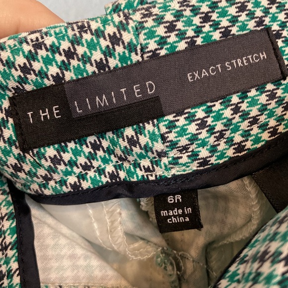 The Limited Womens Sz 6R Extra Stretch Skinny Trousers Green Purple White Check - Picture 8 of 15